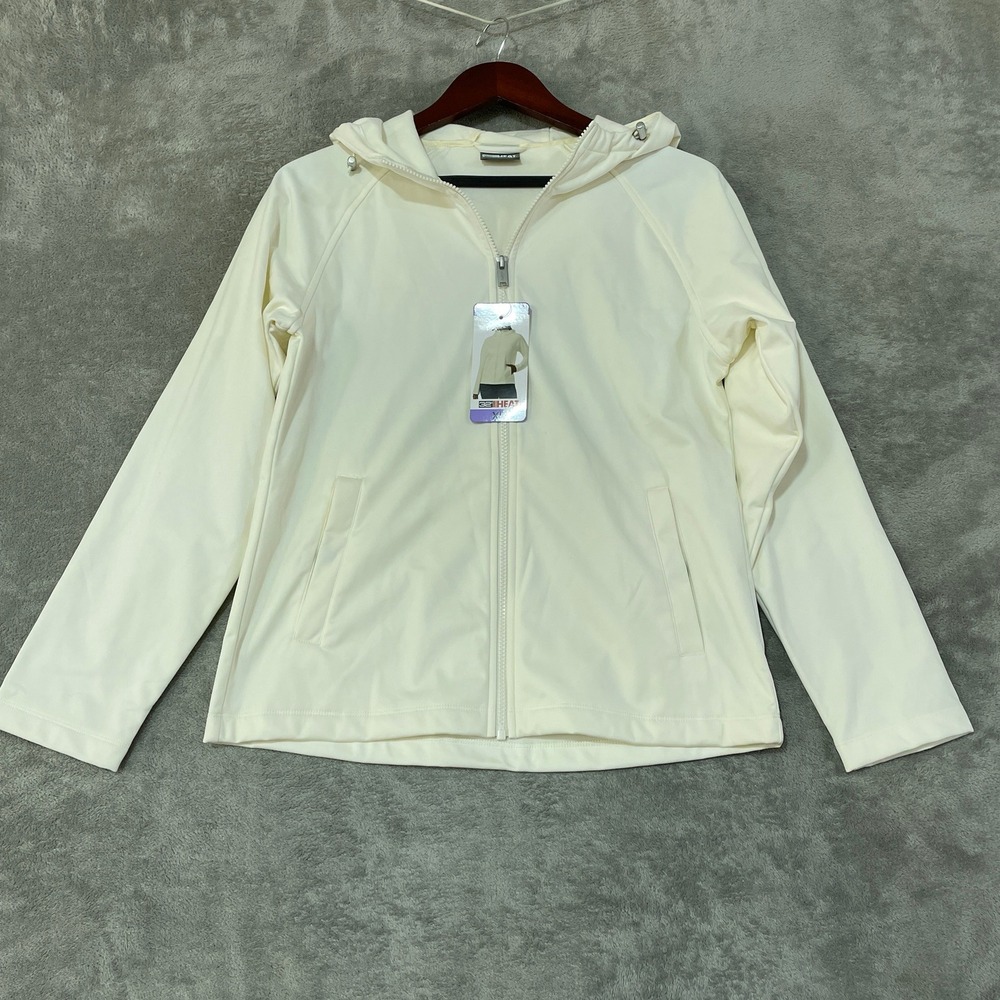 NWT 32 Degrees Heat Women's XS Cream Full Zip Hooded Windbreaker Jacket  d2566 - Picture 5 of 11